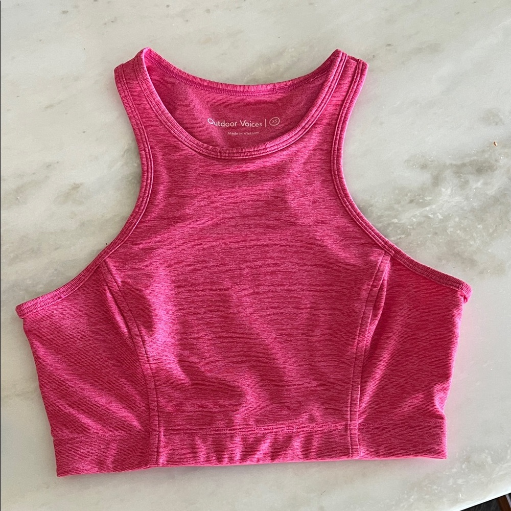 Outdoor Voices Fuchsia Athletic Crop Top